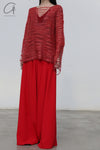SWAYING/KNIT V-neck floating jumper SW24RE1T05 red